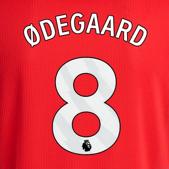 2024 2025 ARSENAL ODEGAARD 8 WHITE HOME OFFICIAL PLAYER SIZE NAMESET