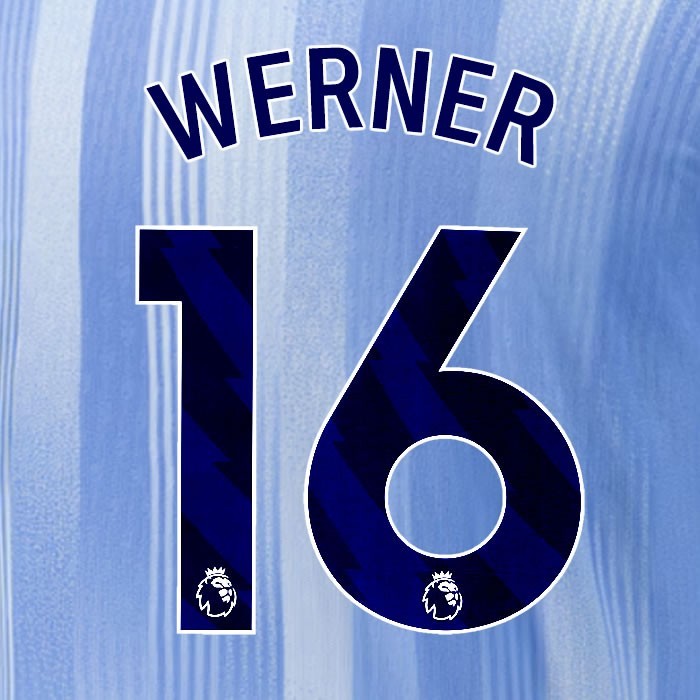 2024 2025 TOTTENHAM WERNER 16 BLUE AWAY PLAYER SIZE NAME SET