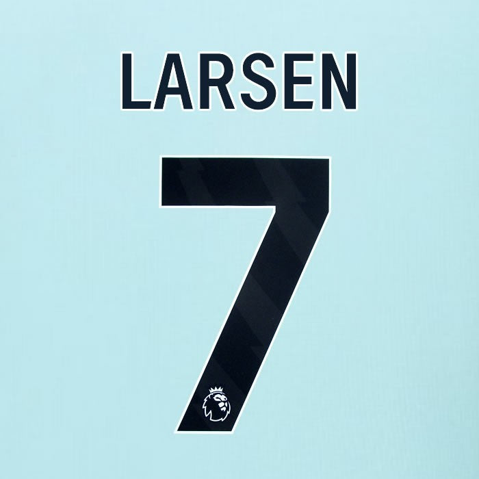 2025 2026 BURNLEY LARSEN 7 OFFICIAL BLACK AWAY PLAYER SIZE NAMESET