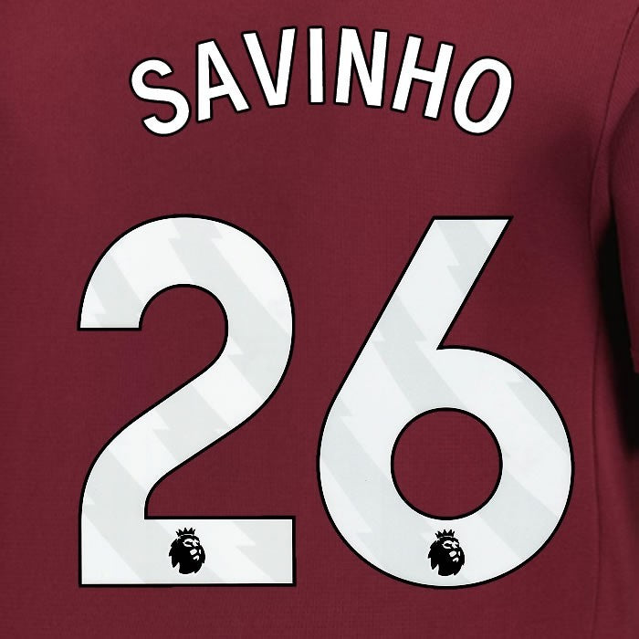 2024 2025 MANCHESTER CITY SAVINHO 26 WHITE 3RD PLAYER SIZE NAME SET