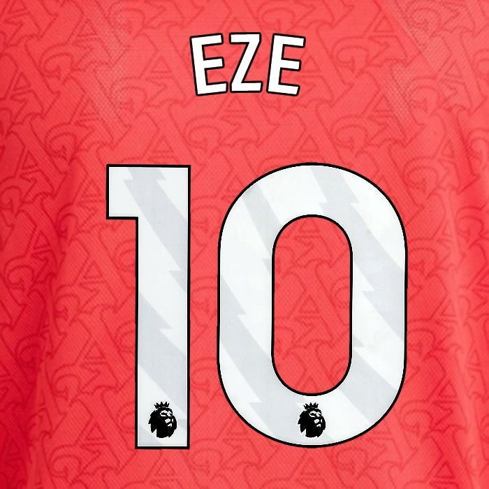 2025 2026 ARSENAL EZE 10 WHITE HOME OFFICIAL PLAYER SIZE NAMESET