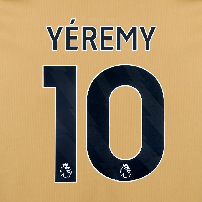 2025 2026 OFFICIAL CRYSTAL PALACE YEREMY 10 BLACK 3RD PLAYER SIZE NAMESET