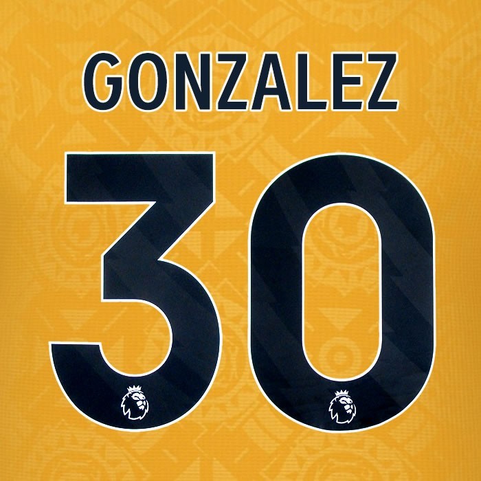 2025 2026 WOLVES HOME BLACK GONZALEZ 30 OFFICIAL PLAYER SIZE NAMESET