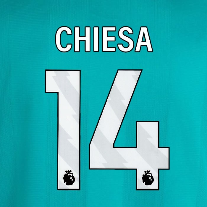 2025 2026 OFFICIAL LIVERPOOL CHIESA 14 WHITE 3RD PLAYER SIZE NAMESET