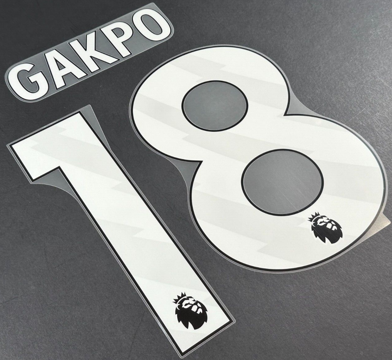 LIVERPOOL 2023/25 GAKPO 18 OFFICIAL AVERY DENNISON WHITE PLAYER SIZE NAME SET