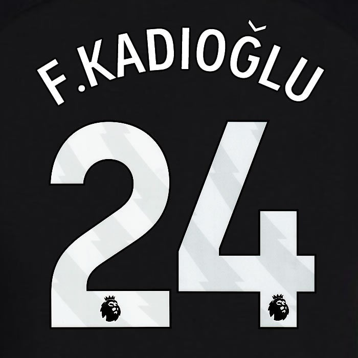 2024 2025 OFFICIAL BRIGHTON F KADIOGLU 24 3RD WHITE PLAYER SIZE NAMESET