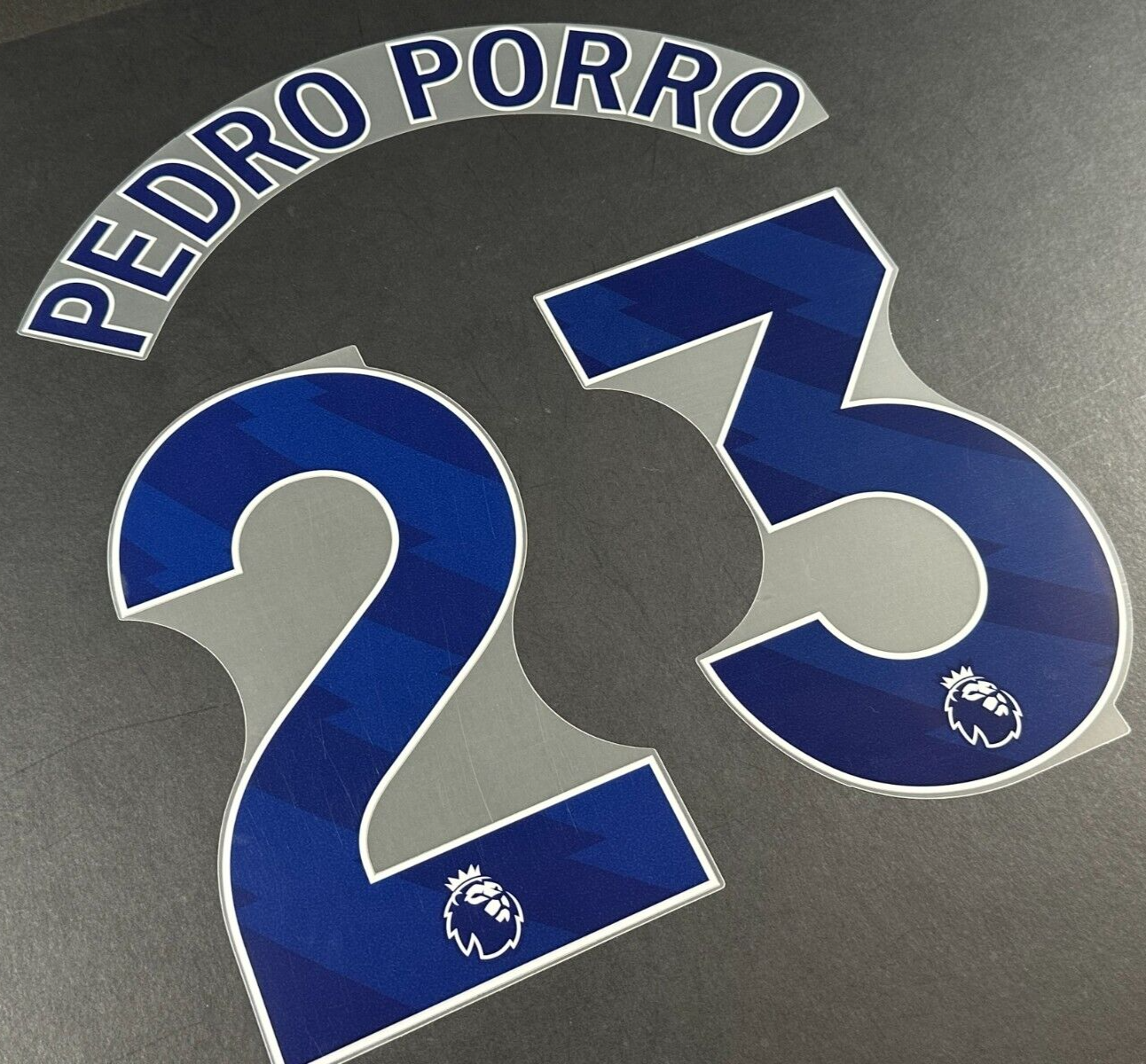 TOTTENHAM 2024/2025 PEDRO PORRO 23 AVERY DENNISON BLUE PLAYER SIZE NAME SET