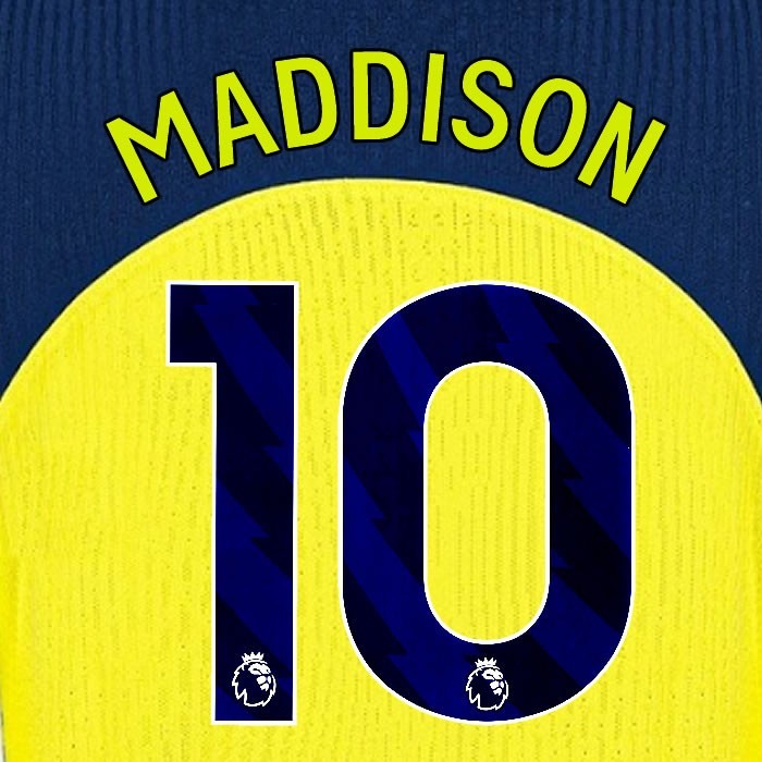 2025 2026 TOTTENHAM MADDISON 10 3RD PLAYER SIZE NAME SET