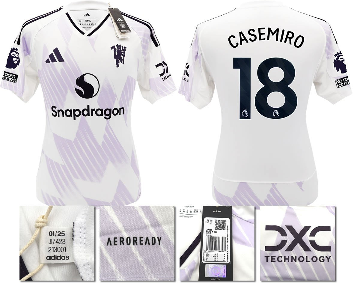 BNWT 25 26 MANCHESTER UNITED ADIDAS AWAY SHIRT CASEMIRO 18 + PATCHES