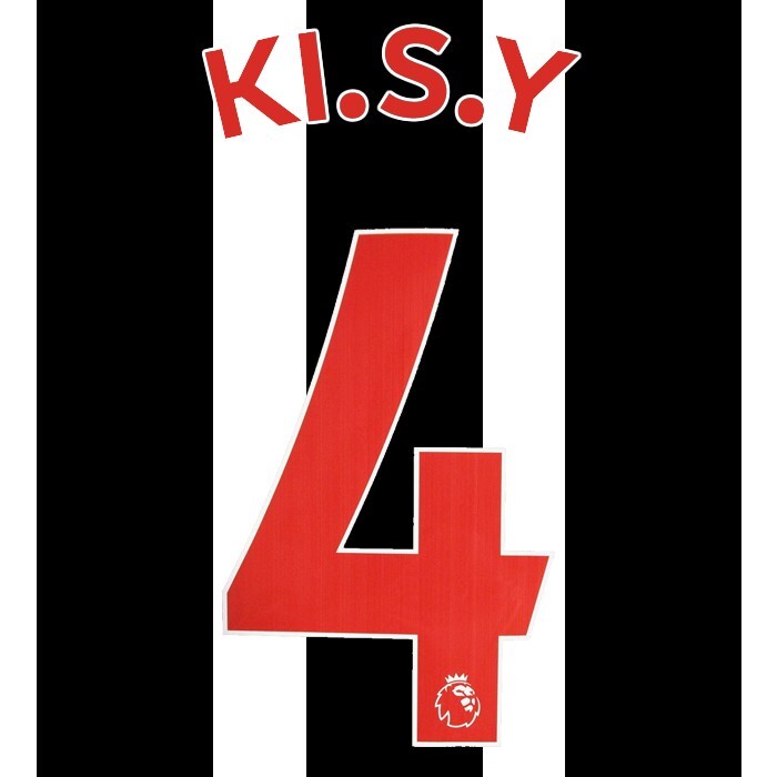 NEWCASTLE UNITED 19-23 KI. S.Y 4 OFFICIAL AVERY DENNISON RED PLAYER SIZE SET