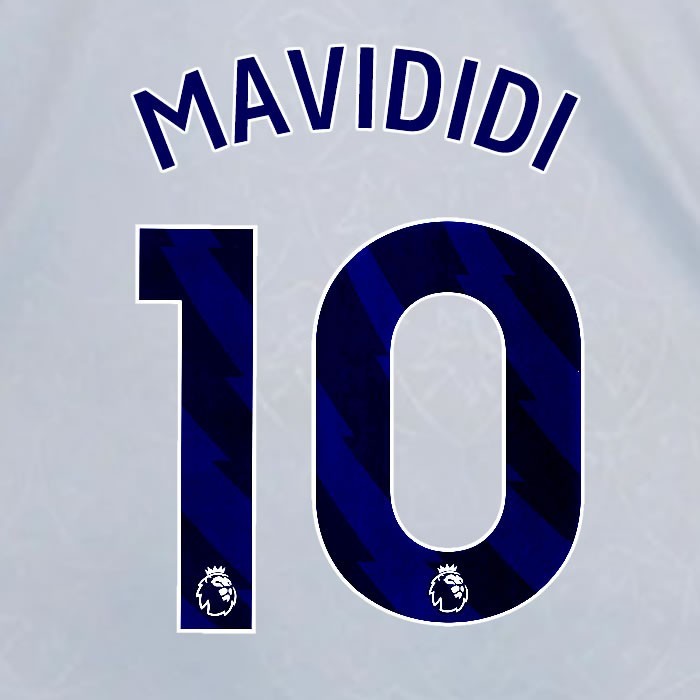 2024 2025 OFFICIAL LEICESTER CITY MAVIDIDI 10 BLUE 3RD PLAYER SIZE NAME SET