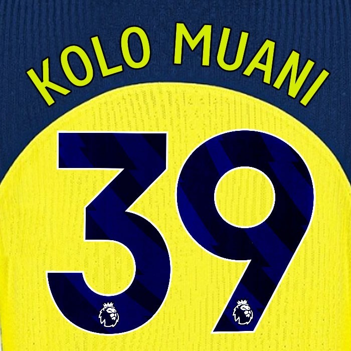 2025 2026 TOTTENHAM KOLO MUANI 39 3RD PLAYER SIZE NAME SET