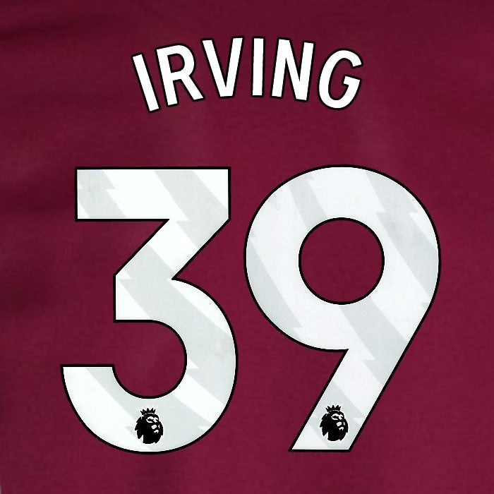 2024 2025 WEST HAM IRVING 39 OFFICIAL WHITE HOME PLAYER SIZE NAMESET
