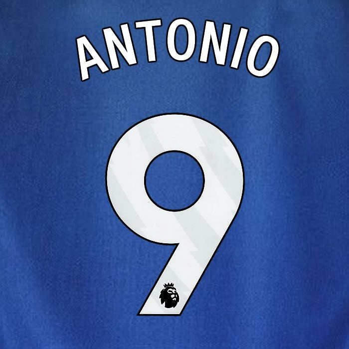 2023 2024 WEST HAM ANTONIO 9 OFFICIAL 3RD WHITE PLAYER SIZE NAMESET