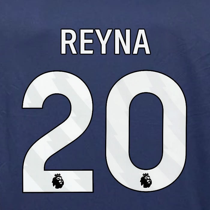 2023 2024 OFFICIAL NOTTINGHAM REYNA 20 WHITE 3RD PLAYER SIZE NAMESET