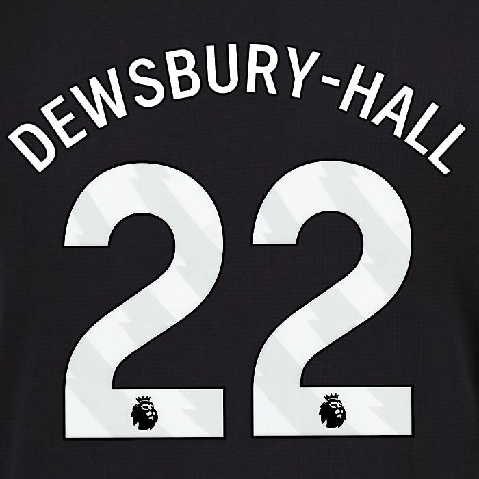 2025 2026 EVERTON DEWSBURY HALL 22 OFFICIAL WHITE 3RD PLAYER SIZE NAMESET