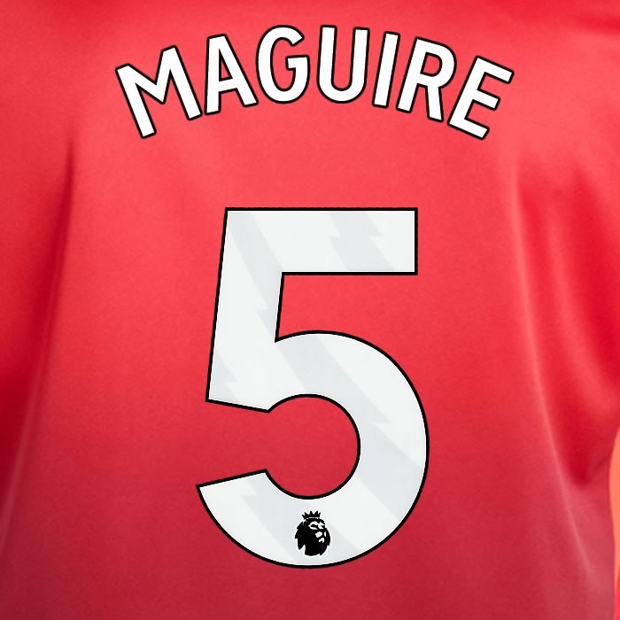 2024 2025 MANCHESTER UNITED MAGUIRE 5 HOME WHITE PLAYER SIZE NAMESET