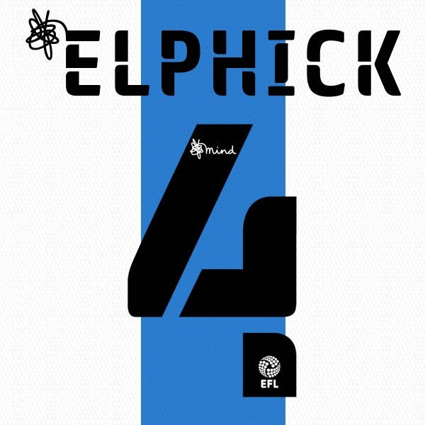 HUDDERSFIELD 2020 2021 OFFICIAL ELPHICK 4 HOME PLAYER SIZE NAME SET
