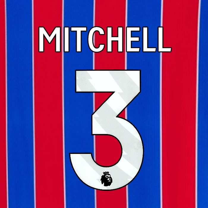 2025 2026 OFFICIAL CRYSTAL PALACE MITCHELL 3 WHITE HOME PLAYER SIZE NAMESET