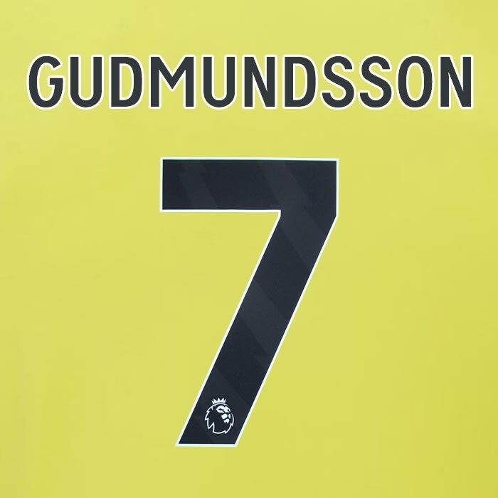 2023 2024 BURNLEY GUDMUNDSSON 7 OFFICIAL BLACK AWAY PLAYER SIZE NAMESET