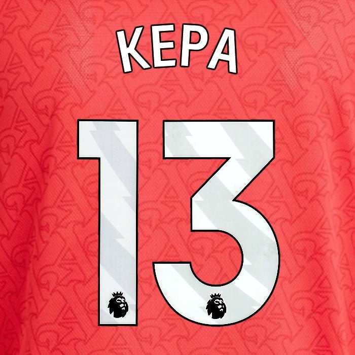 2025 2026 ARSENAL KEPA 13 WHITE HOME OFFICIAL PLAYER SIZE NAMESET