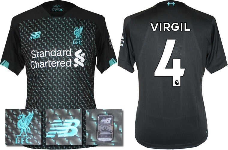 BNWT 2019 2020 NEW BALANCE LIVERPOOL 3RD SHIRT VIRGIL 4 KIDS