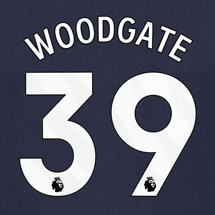 SPURS 2023 2024 WOODGATE 39 AVERY DENNISON WHITE AWAY PLAYER SIZE NAME SET
