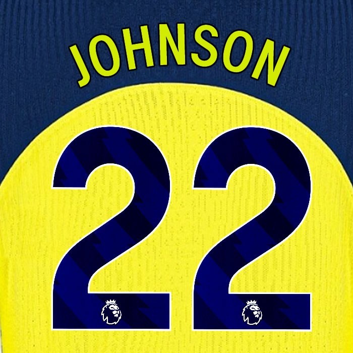 2025 2026 TOTTENHAM JOHNSON 22 3RD PLAYER SIZE NAME SET