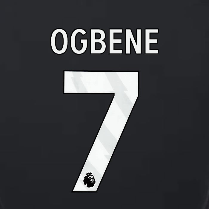 2023 2024 LUTON TOWN OFFICIAL OGBENE 7 WHITE 3RD PLAYER SIZE NAMESET