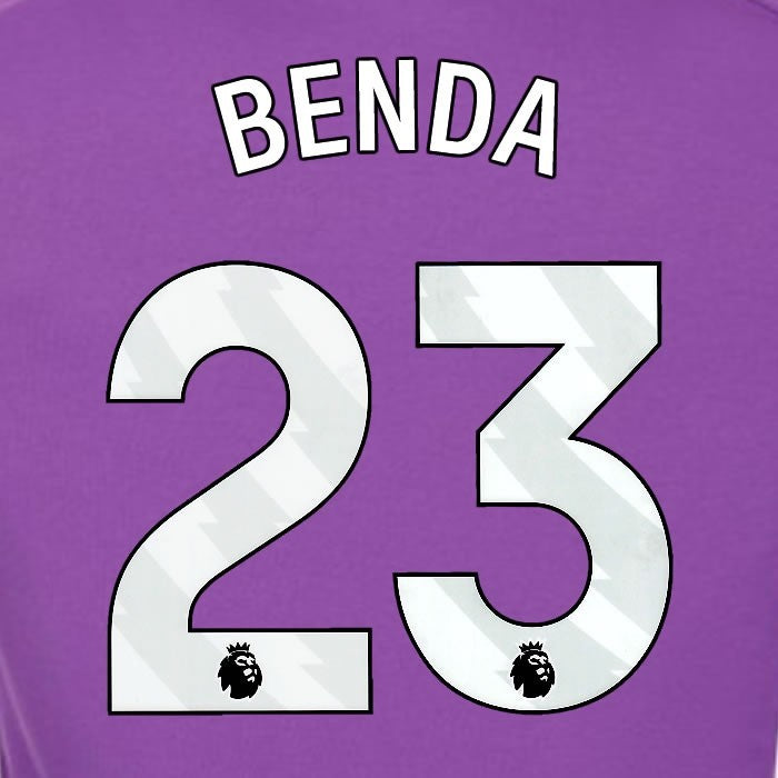 2024 2025 OFFICIAL FULHAM BENDA 23 WHITE 3RD PLAYER SIZE NAMESET