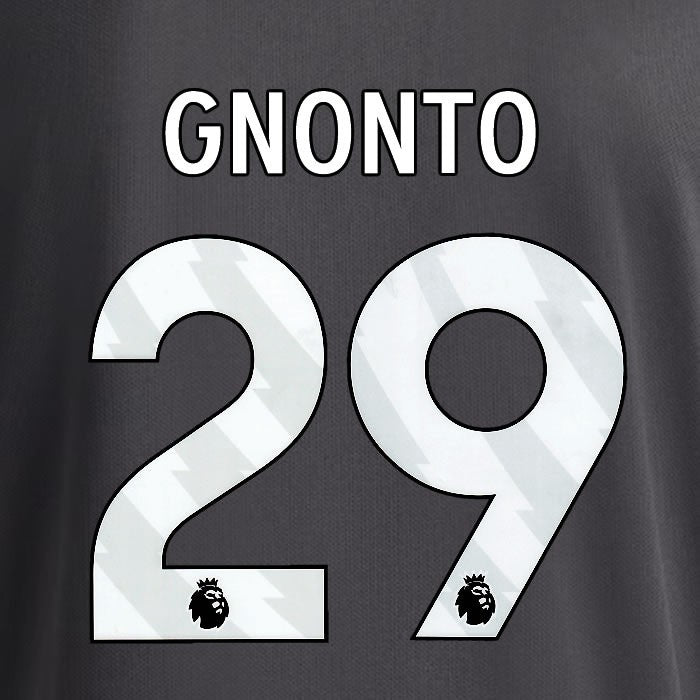 2025 2026 OFFICIAL LEEDS UNITED GNONTO 29 WHITE 3RD PLAYER SIZE NAMESET