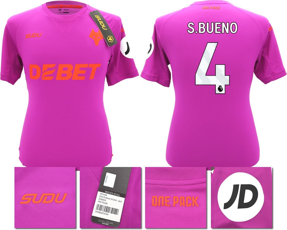 BNWT 2024/2025 WOLVES F.C. SUDU THIRD SHIRT S.BUENO 4