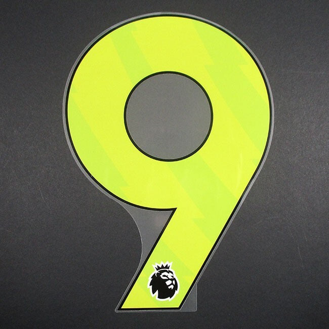 2023 2024 OFFICIAL AVERY DENNISON PREMIER LEAGUE PLAYER SIZE YELLOW NUMBER 9