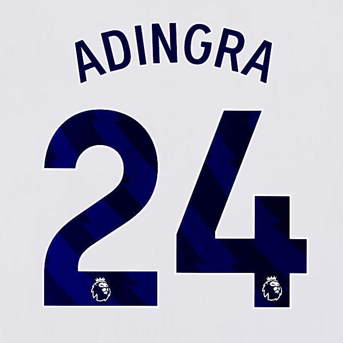 2023 2024 BRIGHTON ADINGRA 24 OFFICIAL BLUE HOME PLAYER SIZE NAME SET