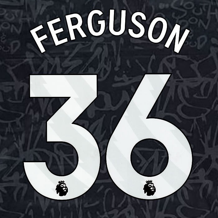 2023 2024 OFFICIAL CRYSTAL PALACE FERGUSON 36 WHITE 3RD PLAYER SIZE NAMESET