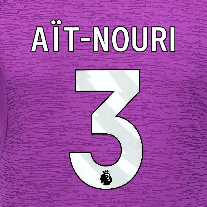 2024 2025 WOLVES 3RD WHITE AIT-NOURI 3 OFFICIAL PLAYER SIZE NAMESET