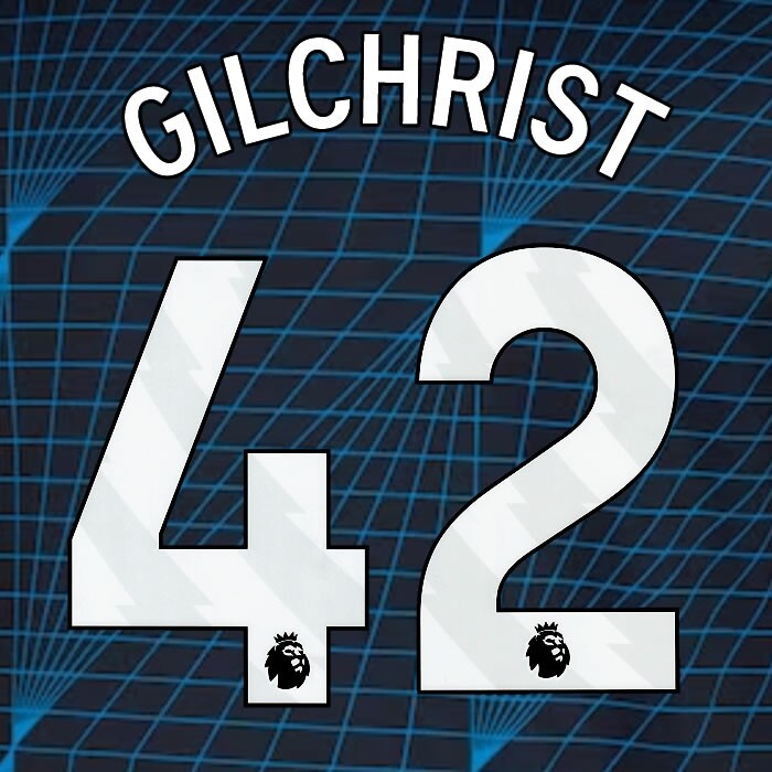 2023 2024 OFFICIAL CHELSEA GILCHRIST 42 WHITE AWAY PLAYER SIZE NAMESET