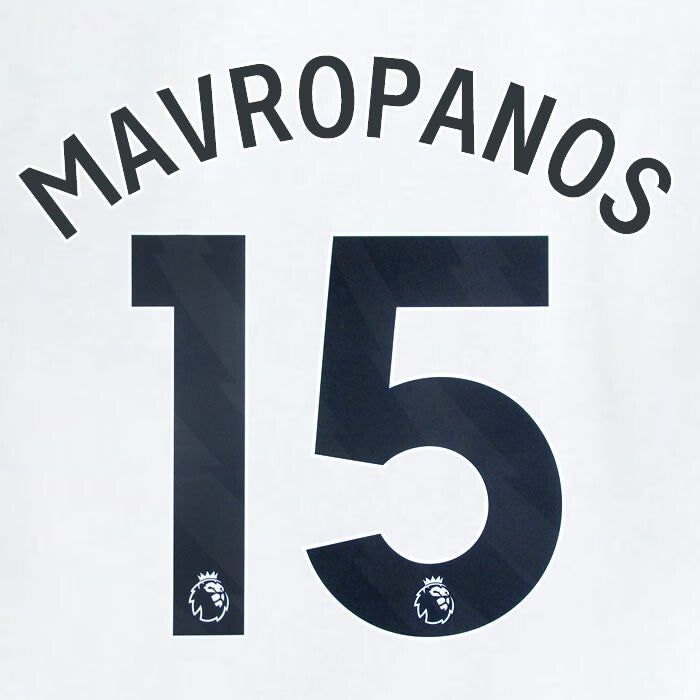 2023 2024 WEST HAM MAVROPANOS 15 OFFICIAL AWAY BLACK PLAYER SIZE NAMESET