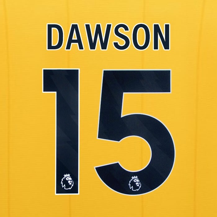 2023 2024 WOLVES HOME BLACK DAWSON 15 OFFICIAL PLAYER SIZE NAMESET