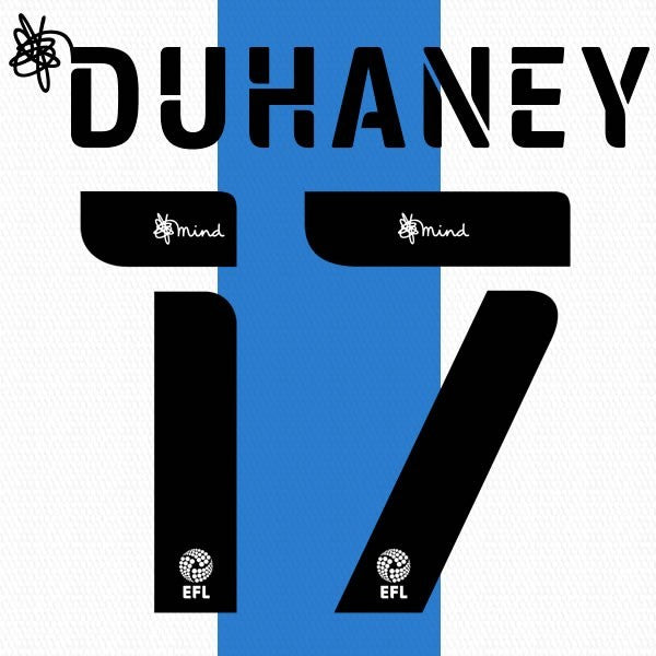HUDDERSFIELD 2020 2021 OFFICIAL DUHANEY 17 HOME PLAYER SIZE NAME SET