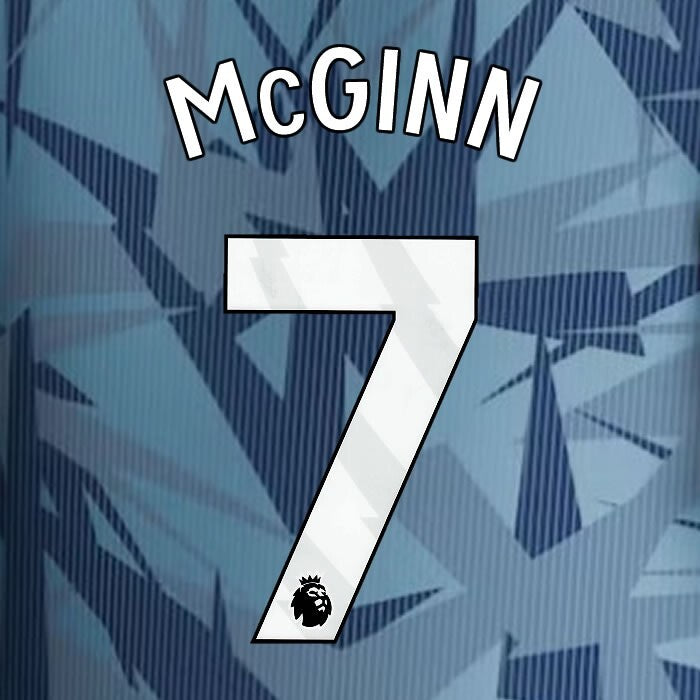 2023 2024 ASTON VILLA McGINN 7 OFFICIAL WHITE 3RD PLAYER SIZE NAMESET