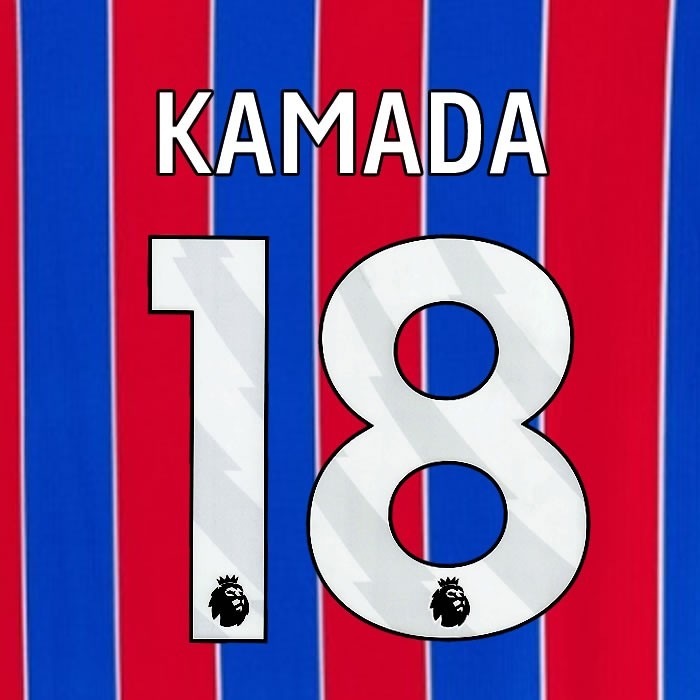2025 2026 OFFICIAL CRYSTAL PALACE KAMADA 18 WHITE HOME PLAYER SIZE NAMESET