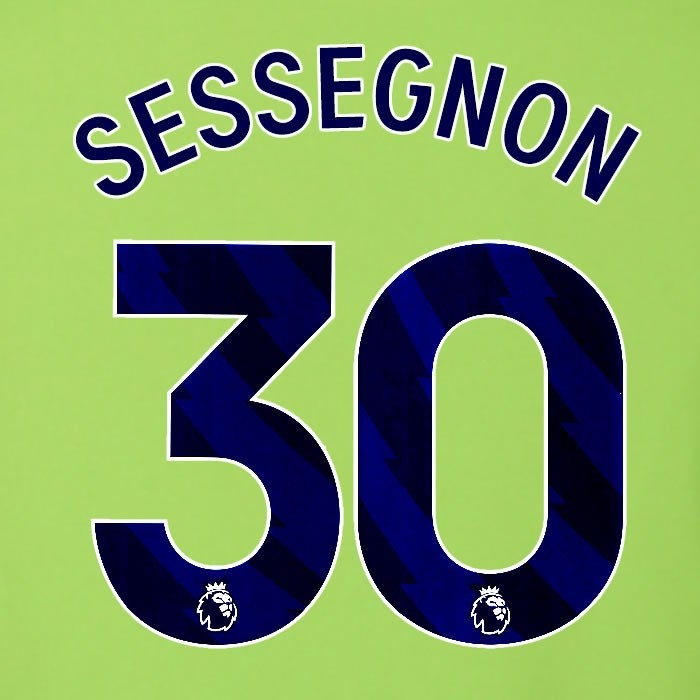 2025 2026 OFFICIAL FULHAM SESSEGNON 30 BLUE AWAY PLAYER SIZE NAMESET