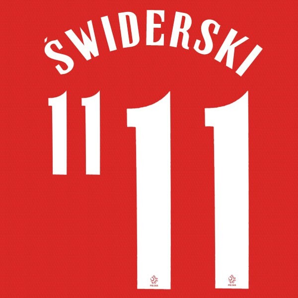 2020 2021 OFFICIAL POLAND SWIDERSKI 11 AWAY WHITE PLAYER SIZE NAMESET