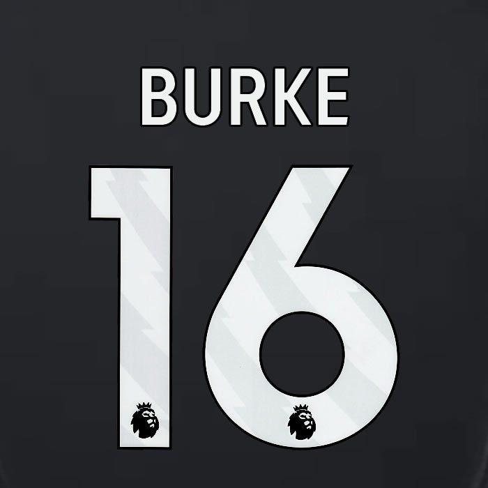 2023 2024 LUTON TOWN OFFICIAL BURKE 16 WHITE 3RD PLAYER SIZE NAMESET