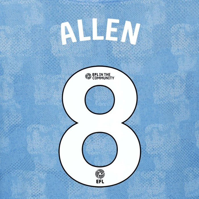 2025 2026 COVENTRY CITY ALLEN 8 OFFICIAL WHITE HOME PLAYER SIZE NAME SET 230MM