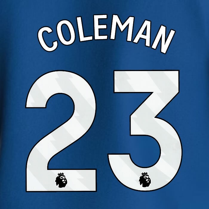 2023 2024 EVERTON COLEMAN 23 OFFICIAL WHITE HOME PLAYER SIZE NAMESET