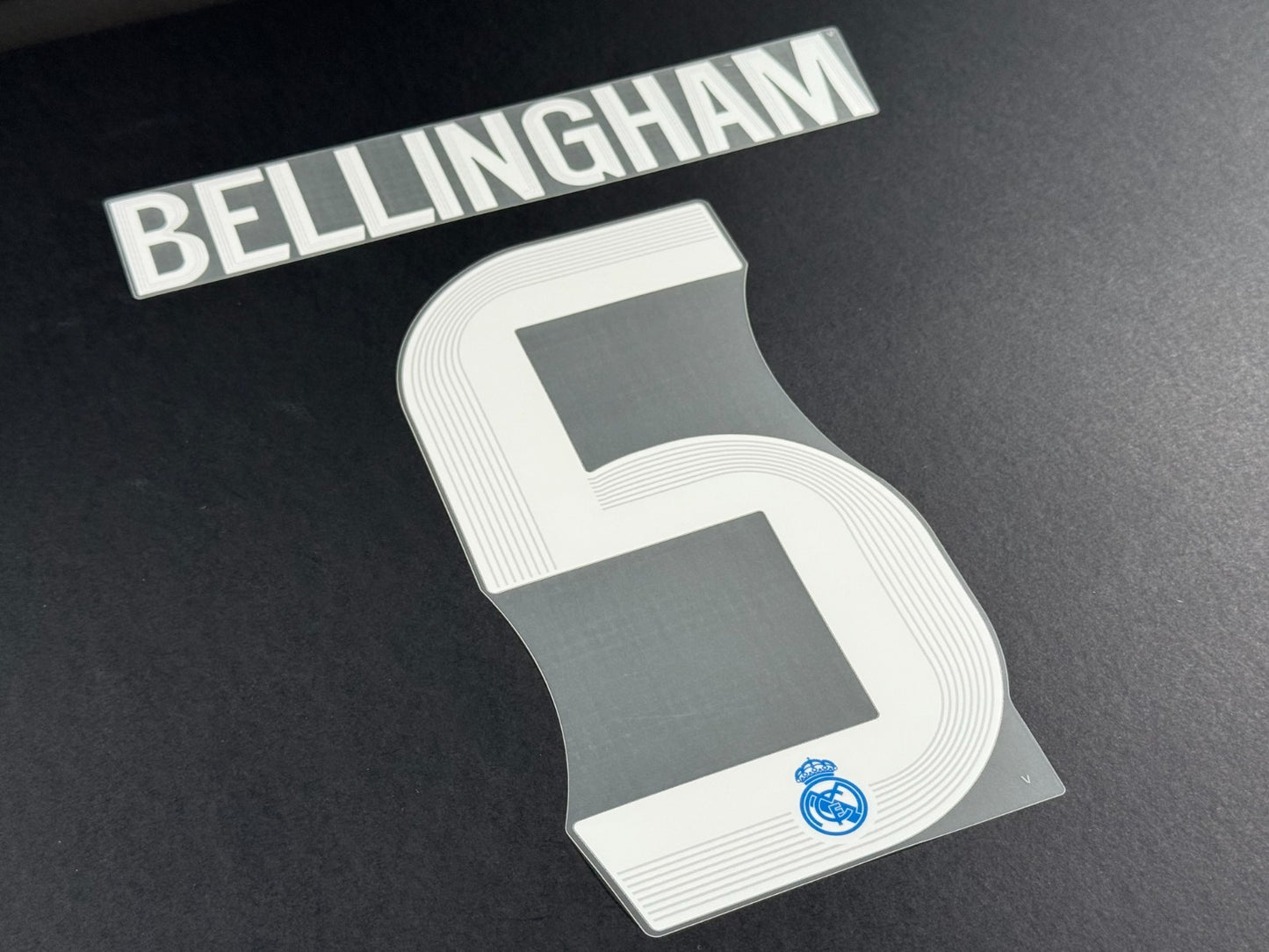 2025 2026 REAL MADRID BELLINGHAM 5 OFFICIAL 3RD PLAYER SIZE NAMESET