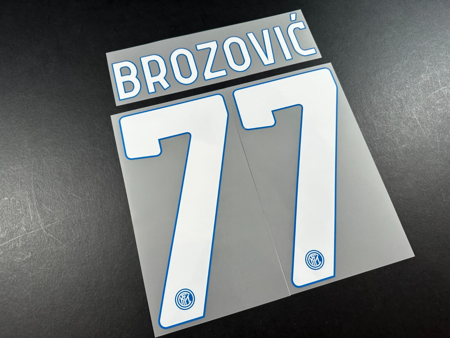 INTER MILAN 2020 2021 BROZOVIC 77 OFFICIAL HOME WHITE PLAYER SIZE NAMESET
