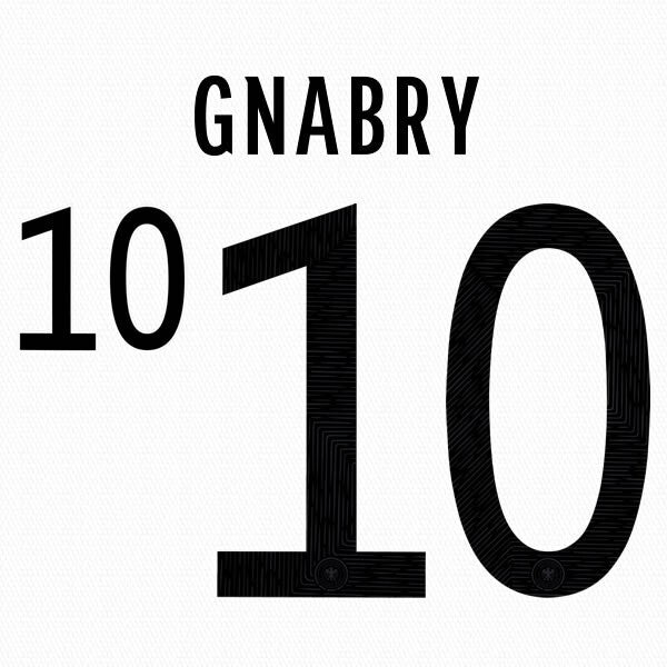 GERMANY 2020 - 2021 OFFICIAL GNABRY 10 HOME PLAYER SIZE NAME SET